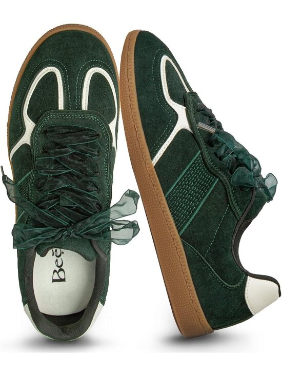 Shoes - Women's Green Elegant Ribbon Lace Up Breathable Memory Foam Insole Sneakers
